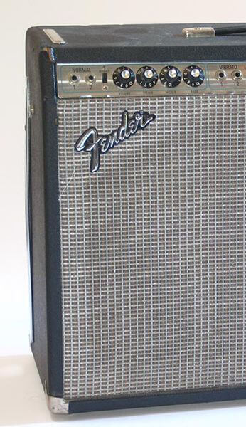Closeup of a Fender amp