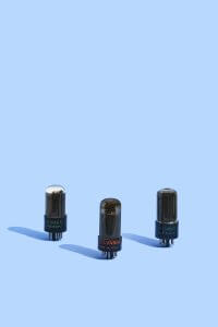 A set of Sylvania tubes against a blue background