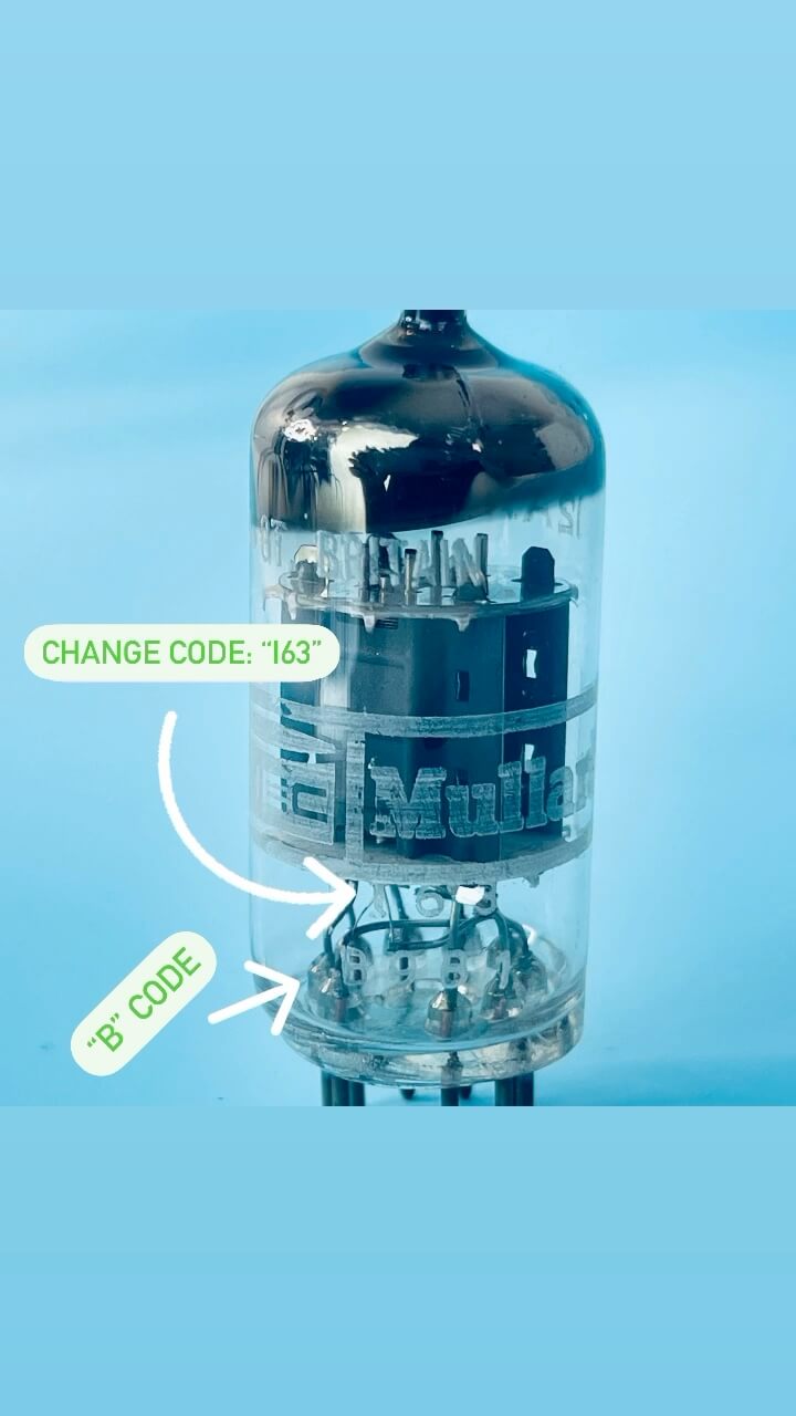 Image showing how to identify the change code of a tube